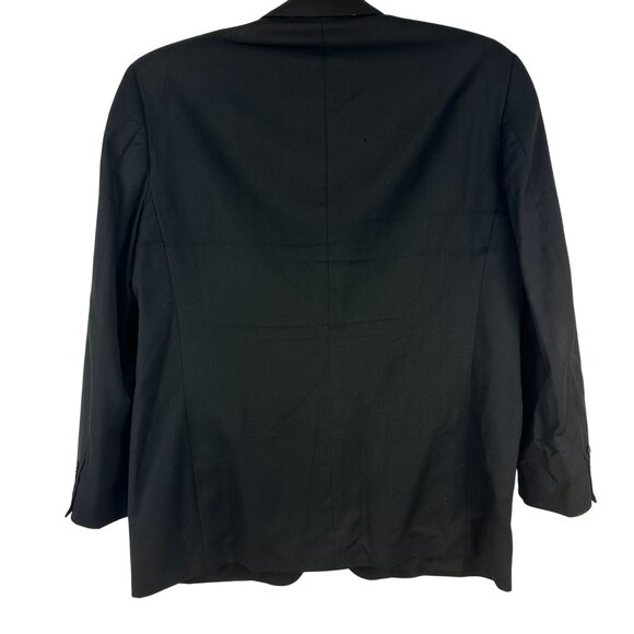 Stafford 46L Black Suit Jacket Two Button Classic Fit Mens 100% Wool - Picture 2 of 8